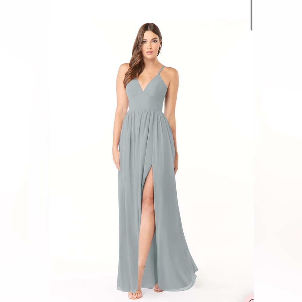 Azazie AAIDA
A-Line Bow Chiffon Floor-Length Dress Dolphin Grey